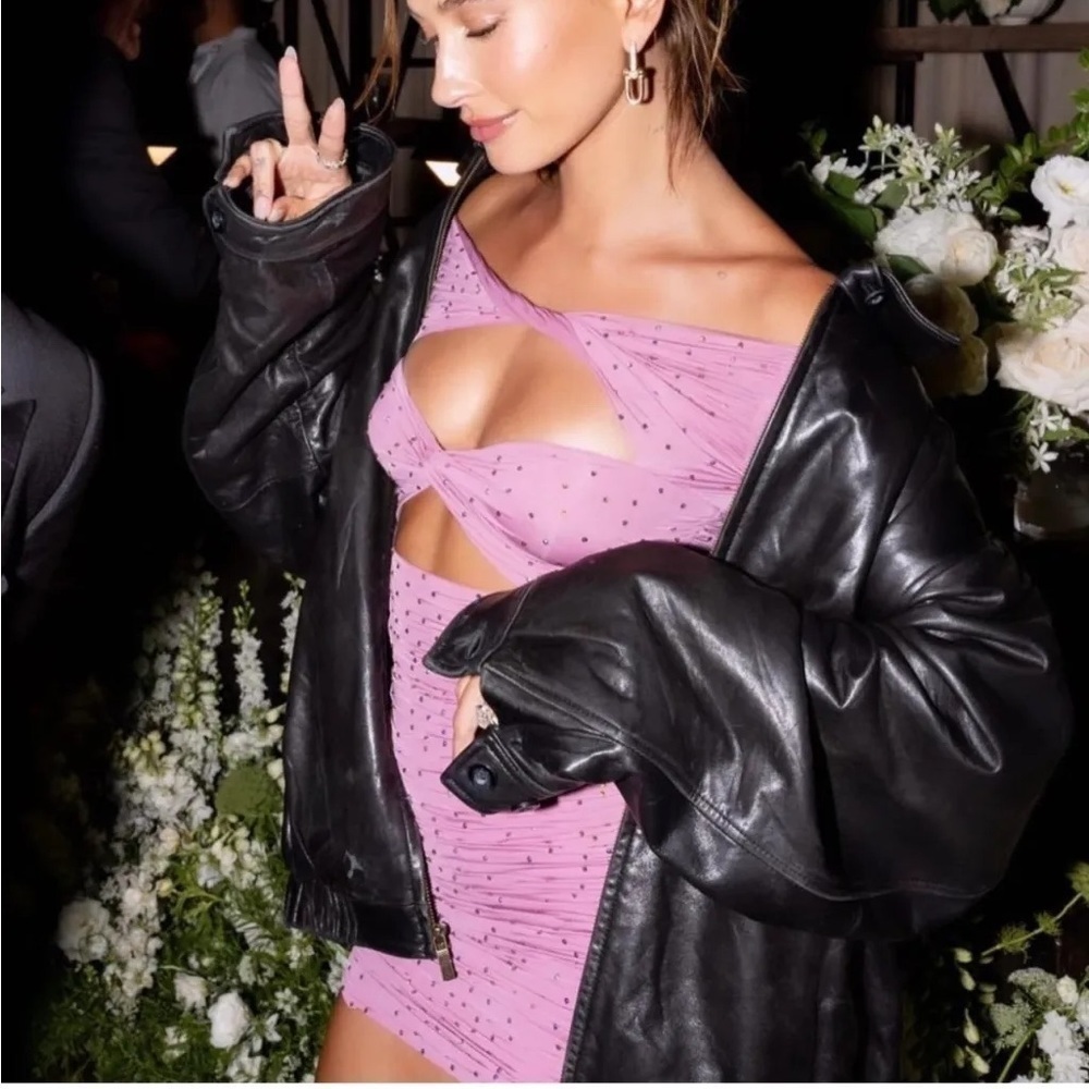 Alex Perry Tinley Ruched Off Shoulder Mini Dress